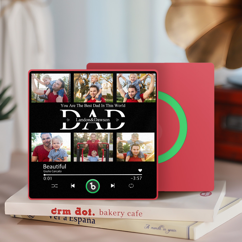 Benutzerdefinierte Musik-kühlschrankmagnete, Benutzerdefinierter Musik-kühlschrankmagnet, Bunter Rahmen, Album-kühlschrankmagnet, Kann Lieder Abspielen, Geschenk Für Papa - Fridgebeatsde