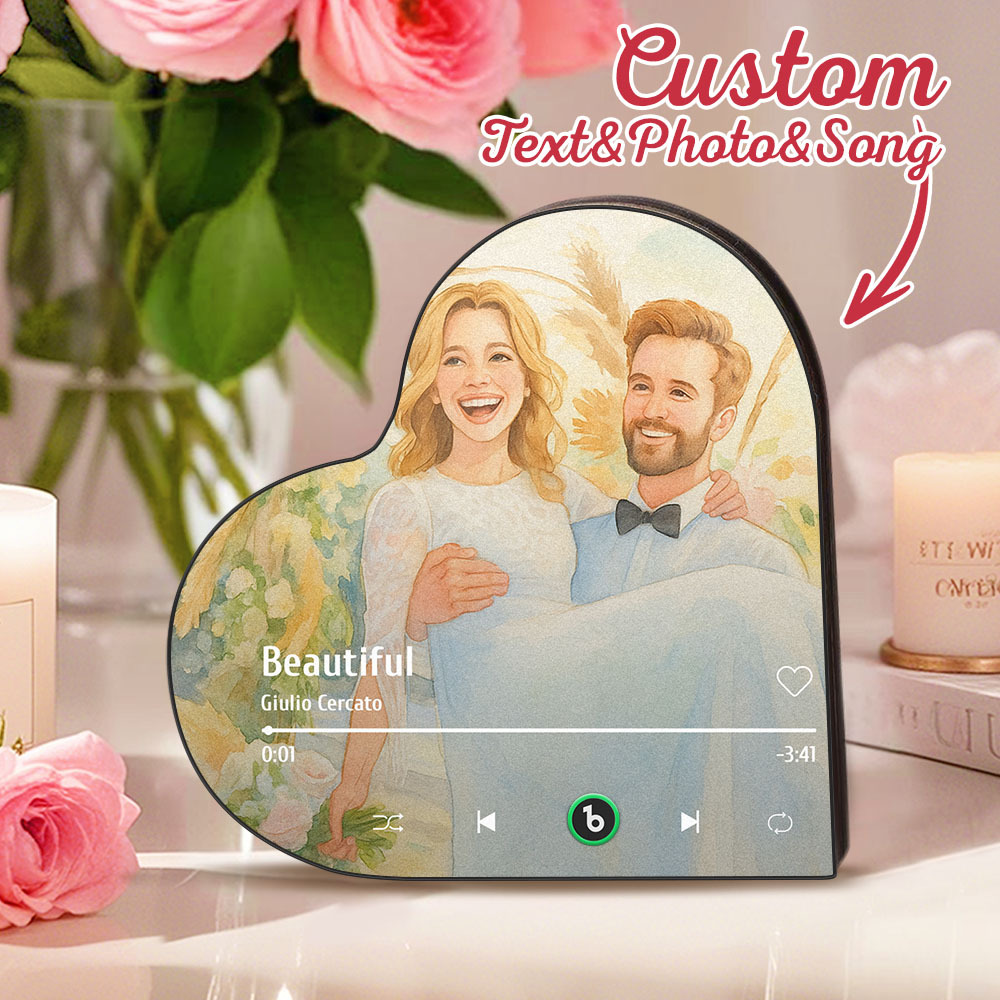Benutzerdefinierter Herzförmiger Musik-kühlschrankmagnet, Personalisiertes Foto, Verschiedene Lieder Im Cartoon-stil, Die Lieder Abspielen Können, Hochzeitsgeschenke, Jubiläumsgeschenke Für Paare - Fridgebeatsde