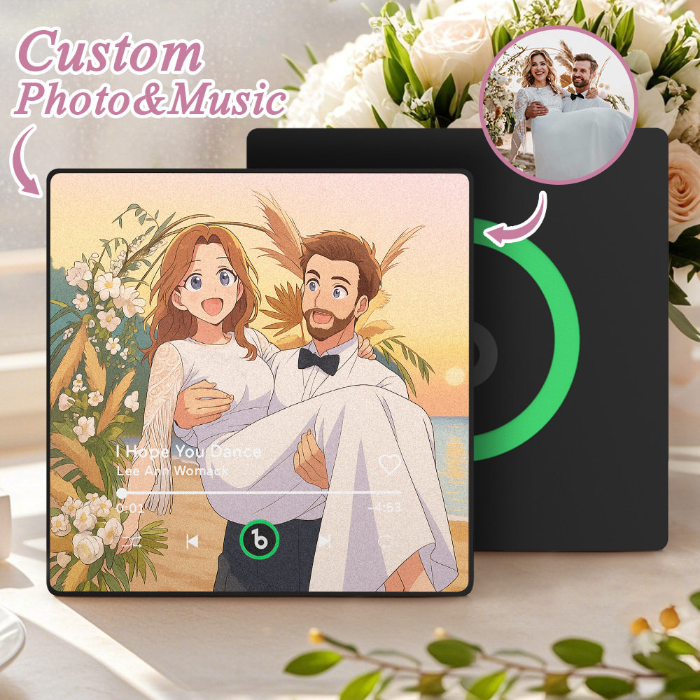 Benutzerdefinierter Musik-kühlschrankmagnet, Personalisiertes Foto, Verschiedene Lieder Im Cartoon-stil, Der Lieder Abspielen Kann, Hochzeitsgeschenke, Jubiläumsgeschenke Für Paare - Fridgebeatsde