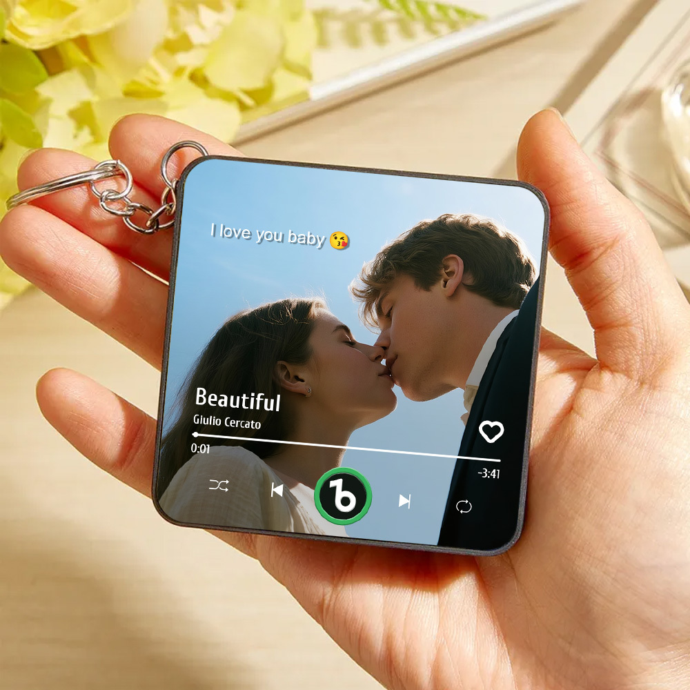 Personalisiertes Musikgeschenk, Mini-kühlschrankmagnet, Schlüsselanhänger, Personalisiertes Foto, Spieluhr, Lied, Valentinstagsgeschenk Für Sie, Foto, Musik, Magnet, Schlüsselanhänger, Jahrestagsgeschenke Für Sie - Fridgebeatsde