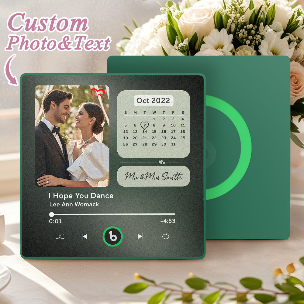 Personalisierter Kühlschrankmagnet Mit Musik, Fotokalender Und Musikfunktion – Geschenkidee Für Paare Zur Hochzeit - Fridgebeatsde