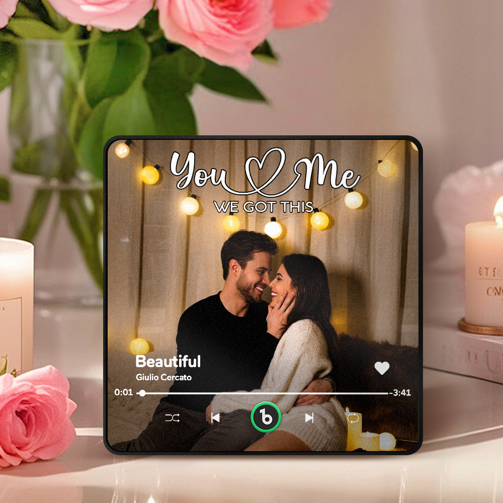 Personalisierter Musik-kühlschrankmagnet, Paar Zusammen, Foto Hochladen, Song-magnet, Geschenke Für Paare - Fridgebeatsde