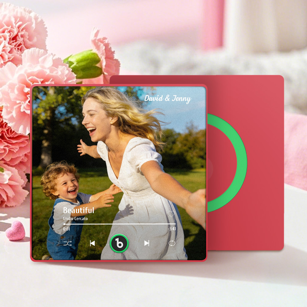 Individuell Gestalteter Musik-kühlschrankmagnet, Farbenfroher Rahmen-kühlschrankmagnet Mit Musik-fotoaufkleber, Musik-magnete, Die Musik Abspielen Können – Muttertagsgeschenk - Fridgebeatsde