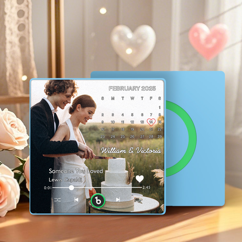 Personalisierter Foto-musik-kühlschrankmagnet Mit Individuellem Datum, Einzigartiges Hochzeitsgeschenk Für Paare - Fridgebeatsde