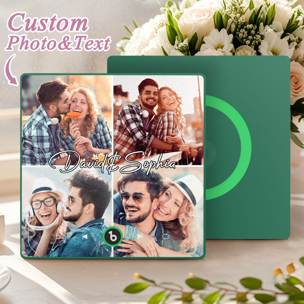 Personalisierter Musik-kühlschrankmagnet, Personalisiertes Geschenk, 4 Foto-namensmagnet, Spieluhr, Valentinstagsgeschenk, Jubiläumsgeschenk, Spieluhr, Song-geschenk - Fridgebeatsde