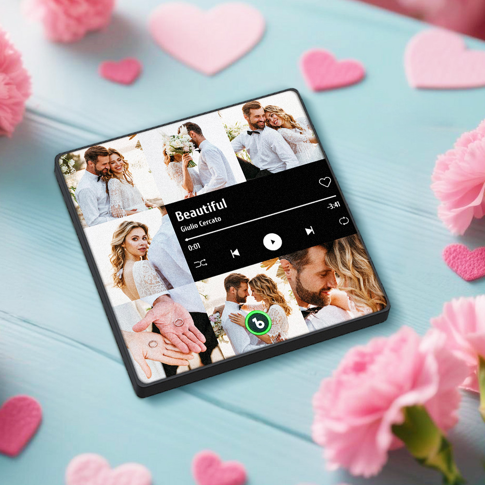 Personalisierter Musik-kühlschrankmagnet, Spielt Musik, Personalisierter Kühlschrankmagnet, Paargeschenke Mit Foto, Heimdekoration, Bestes Geschenk Für Freund Und Freundin - Fridgebeatsde