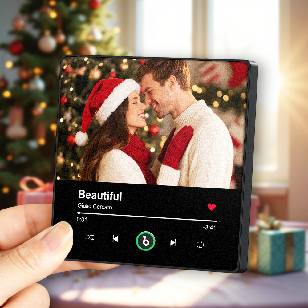 Personalisierter Kühlschrankmagnet Mit Foto Und Musik, Abspielbares Lied, Erinnerungsgeschenk, Weihnachtsgeschenk Für Den/die Liebste/n - Fridgebeatsde