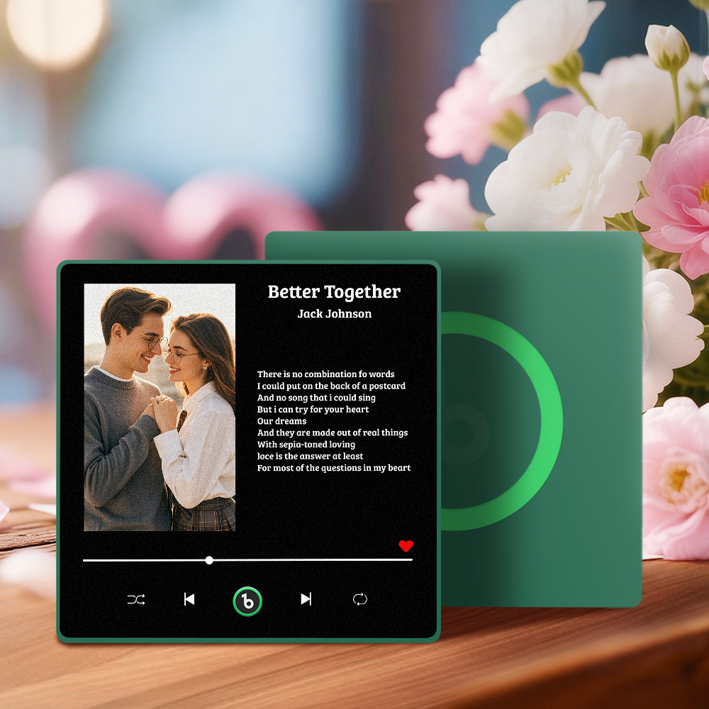 Personalisierter Kühlschrankmagnet Mit Songtext, Individuell Gestaltet Mit Foto Eines Paares, Interaktives Geschenk - Fridgebeatsde