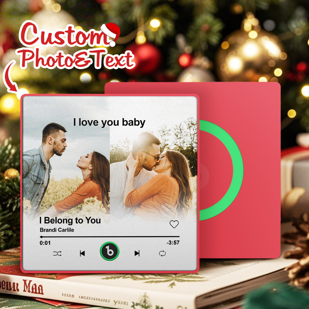 Personalisierter Musik-kühlschrankmagnet Mit 2 Fotos – Das Perfekte Geschenk Zum Jahrestag Für Ihren Partner - Fridgebeatsde
