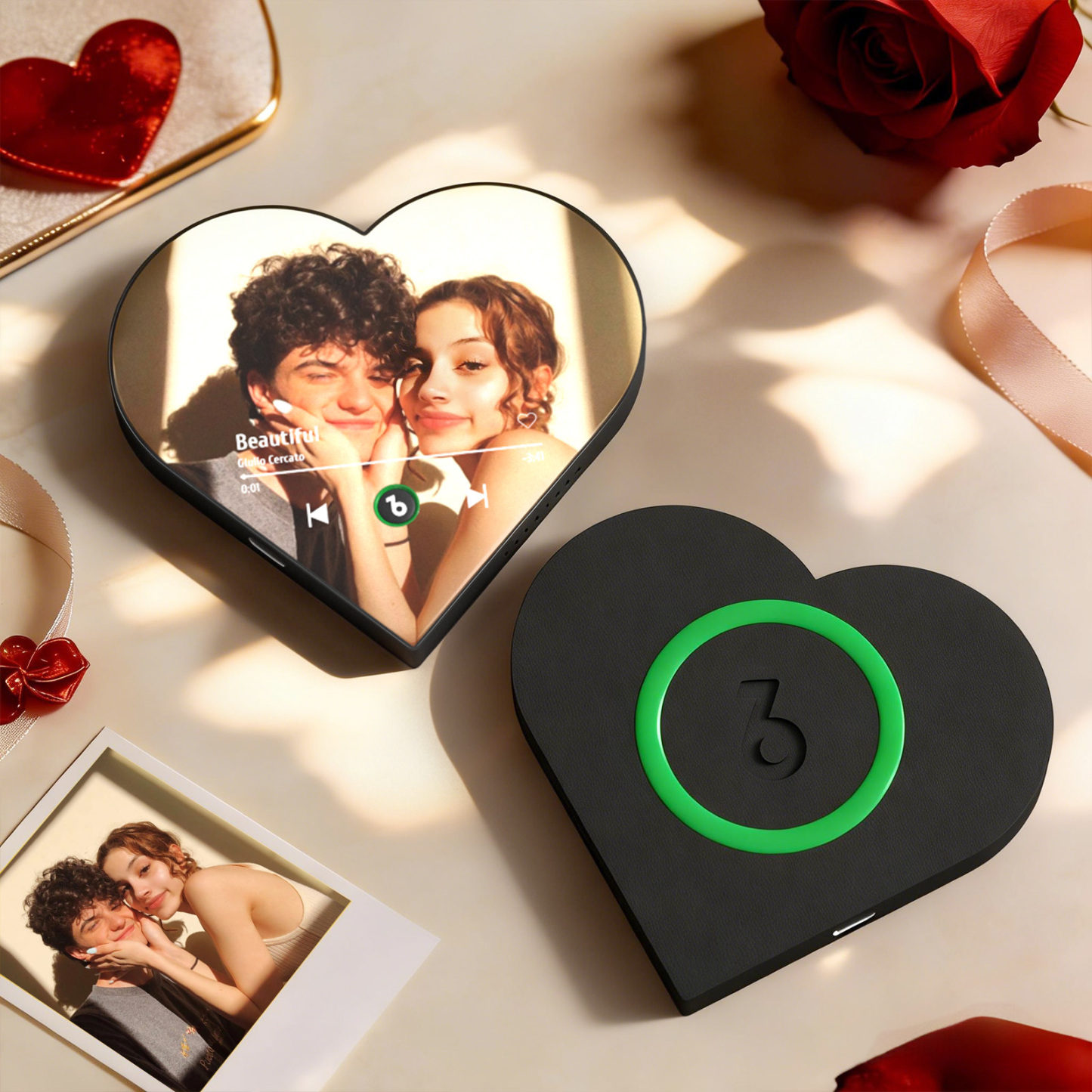 Personalisierter Herzförmiger Kühlschrankmagnet Mit Musikfoto – Romantisches Geschenk Für Paare Zum Valentinstag - Fridgebeatsde