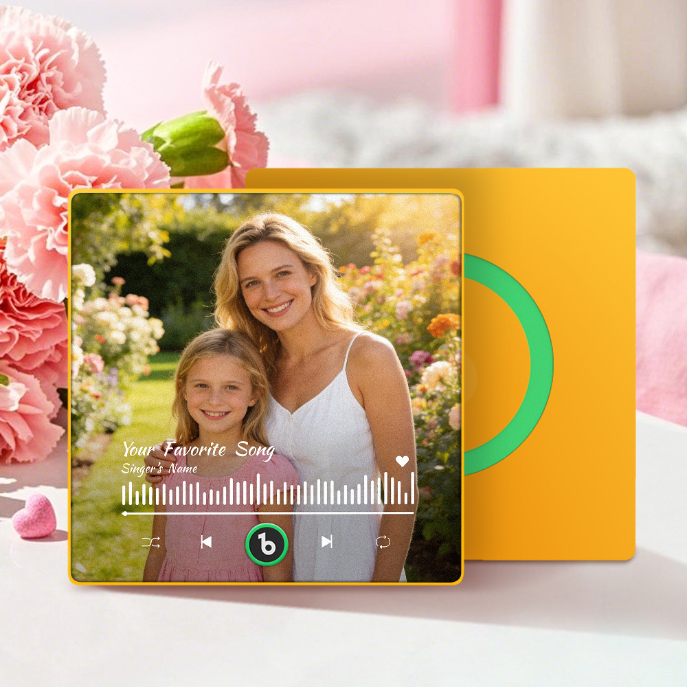 Personalisierter Kühlschrankmagnet Mit Musik Und Foto – Individueller Kühlschrankmagnet Zum Muttertag - Fridgebeatsde