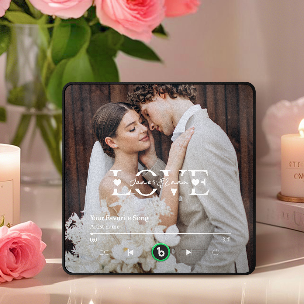 Personalisierter Kühlschrankmagnet Mit Foto-spieluhr – Liebesbotschaft, Herzliches Geschenk Für Paare, Individuelles Valentinstagsgeschenk - Fridgebeatsde