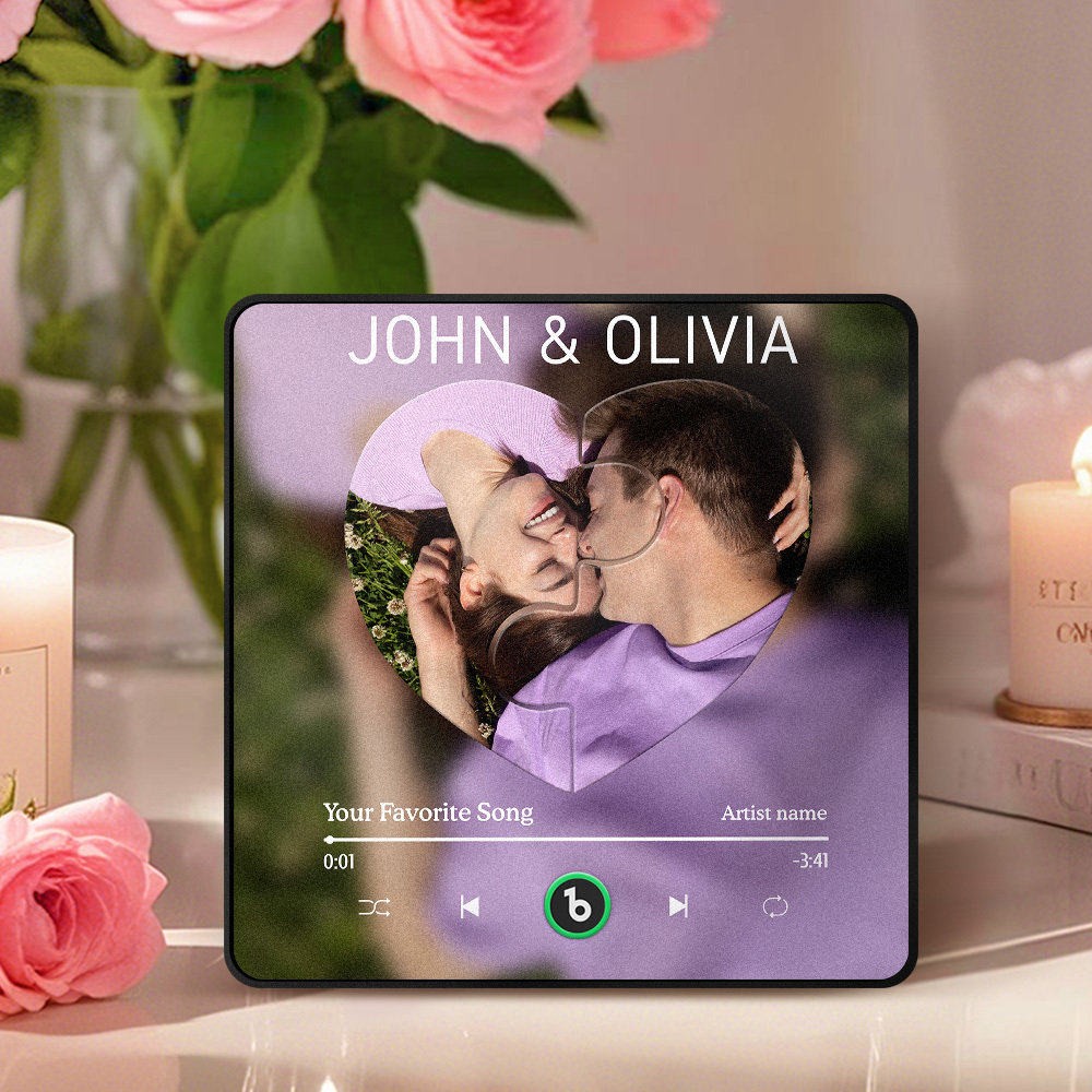 Personalisierter Musik-kühlschrankmagnet Mit Song Und Foto – Einzigartiges Geschenk Für Musikliebhaber – Erinnerungsstück An Klang Und Bild - Fridgebeatsde