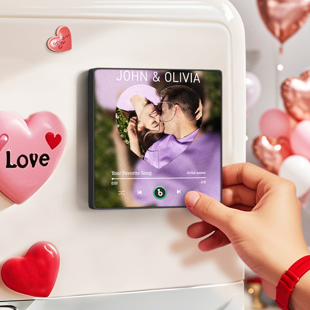 Personalisierter Musik-kühlschrankmagnet Mit Song Und Foto – Einzigartiges Geschenk Für Musikliebhaber – Erinnerungsstück An Klang Und Bild