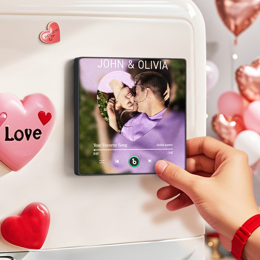 Personalisierter Musik-kühlschrankmagnet Mit Song Und Foto – Einzigartiges Geschenk Für Musikliebhaber – Erinnerungsstück An Klang Und Bild - Fridgebeatsde