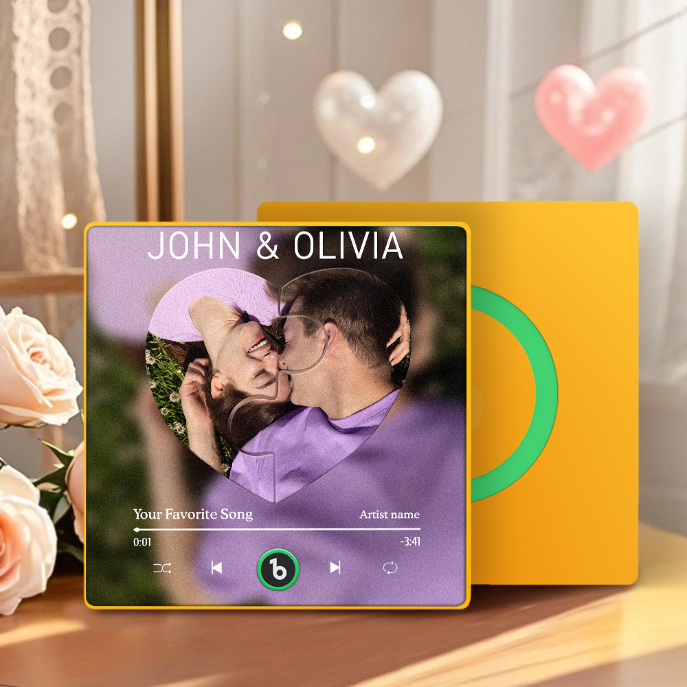 Personalisierter Musik-kühlschrankmagnet Mit Song Und Foto – Einzigartiges Geschenk Für Musikliebhaber – Erinnerungsstück An Klang Und Bild - Fridgebeatsde