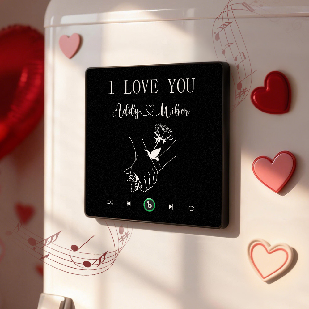 Personalisierter Kühlschrankmagnet Mit Musik – „ich Liebe Dich"-kühlschrankmagnet Mit Musik – Valentinstagsgeschenk – Jahrestagsgeschenk Für Paare