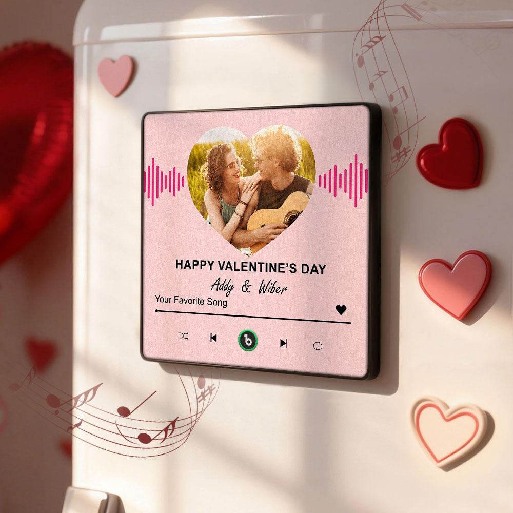 Personalisierter Kühlschrankmagnet Mit Foto Und Musik – Das Perfekte Valentinstagsgeschenk - Fridgebeatsde