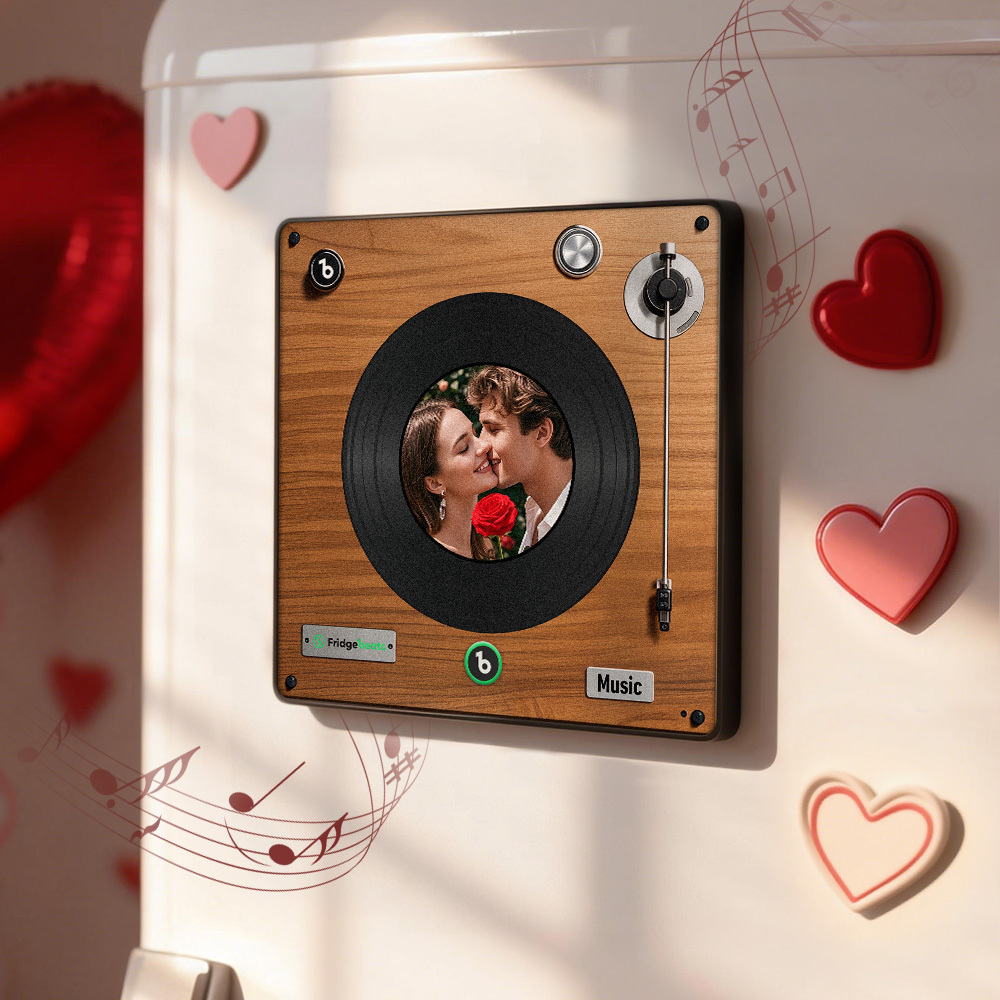 Personalisierter Musik-kühlschrankmagnet, Individueller Bilderrahmen Mit Musik, Personalisierter Vinyl-schallplatten-bilderrahmen, Valentinstagsgeschenk Für Den Freund - Fridgebeatsde
