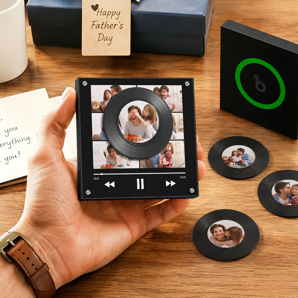 Personalisierter Vinyl-Schallplatten-Musik-Kühlschrankmagnet – individueller Foto- und Song-Wiedergabemagnet, Retro-Musik-Wanddekoration, Geschenk für Fans - Fridgebeatsde