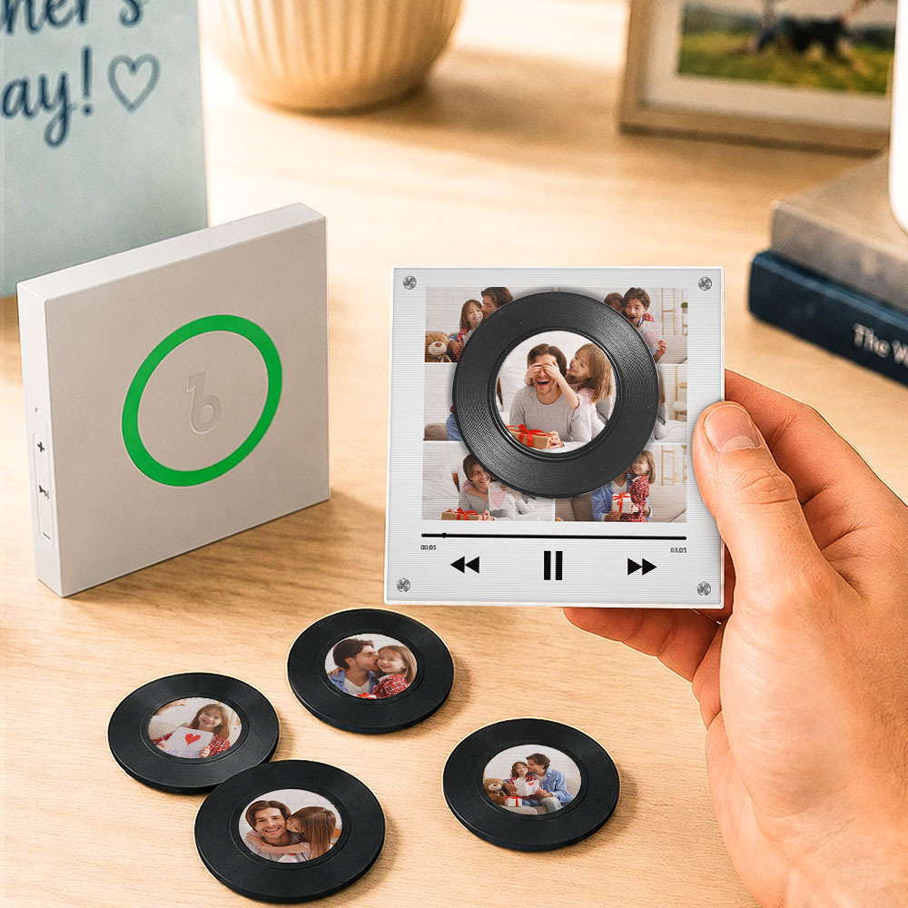 Personalisierter Vinyl-Schallplatten-Musik-Kühlschrankmagnet – individueller Foto- und Song-Wiedergabemagnet, Retro-Musik-Wanddekoration, Geschenk für Fans - Fridgebeatsde