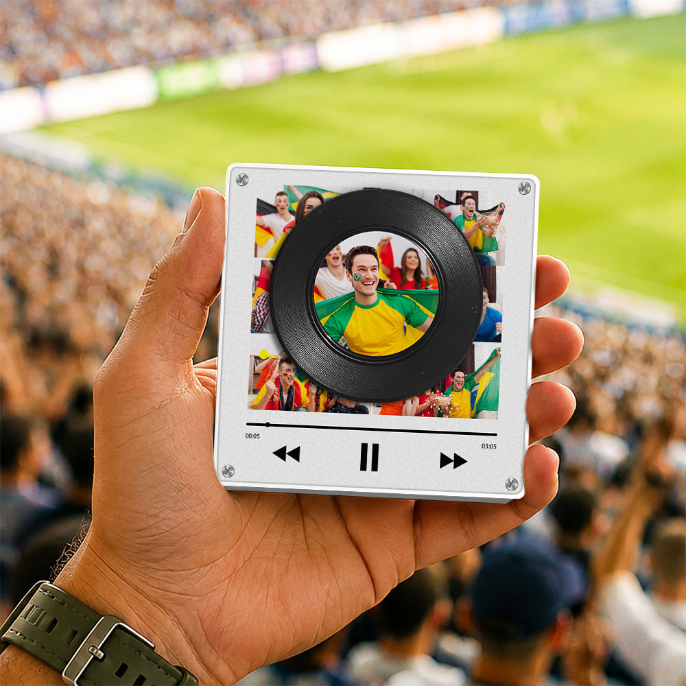 Personalisierter Vinyl-Schallplatten-Musik-Kühlschrankmagnet – individueller Foto- und Song-Wiedergabemagnet, Retro-Musik-Wanddekoration, Geschenk für Fans - Fridgebeatsde