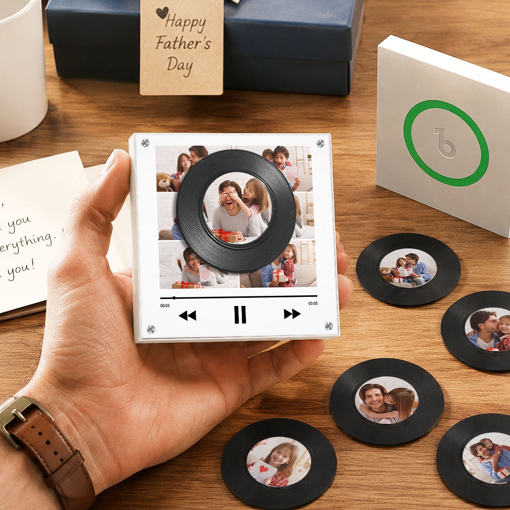 Personalisierter Vinyl-Schallplatten-Musik-Kühlschrankmagnet – individueller Foto- und Song-Wiedergabemagnet, Retro-Musik-Wanddekoration, Geschenk für Fans - Fridgebeatsde