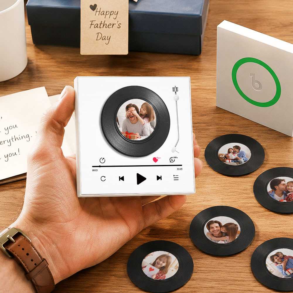 Personalisierter Vinyl-Schallplatten-Musik-Kühlschrankmagnet – individueller Foto- und Song-Wiedergabemagnet, Retro-Musik-Wanddekoration, Geschenk für Fans - Fridgebeatsde
