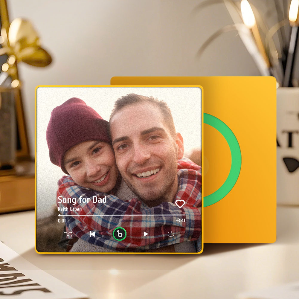 Benutzerdefinierter Musik- Und Foto-kühlschrankmagnet Unterstützt Bluetooth-konnektivität. Vatertagsgeschenk - Fridgebeatsde