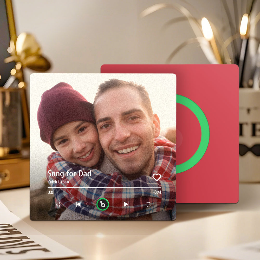 Benutzerdefinierter Musik- Und Foto-kühlschrankmagnet Unterstützt Bluetooth-konnektivität. Vatertagsgeschenk - Fridgebeatsde