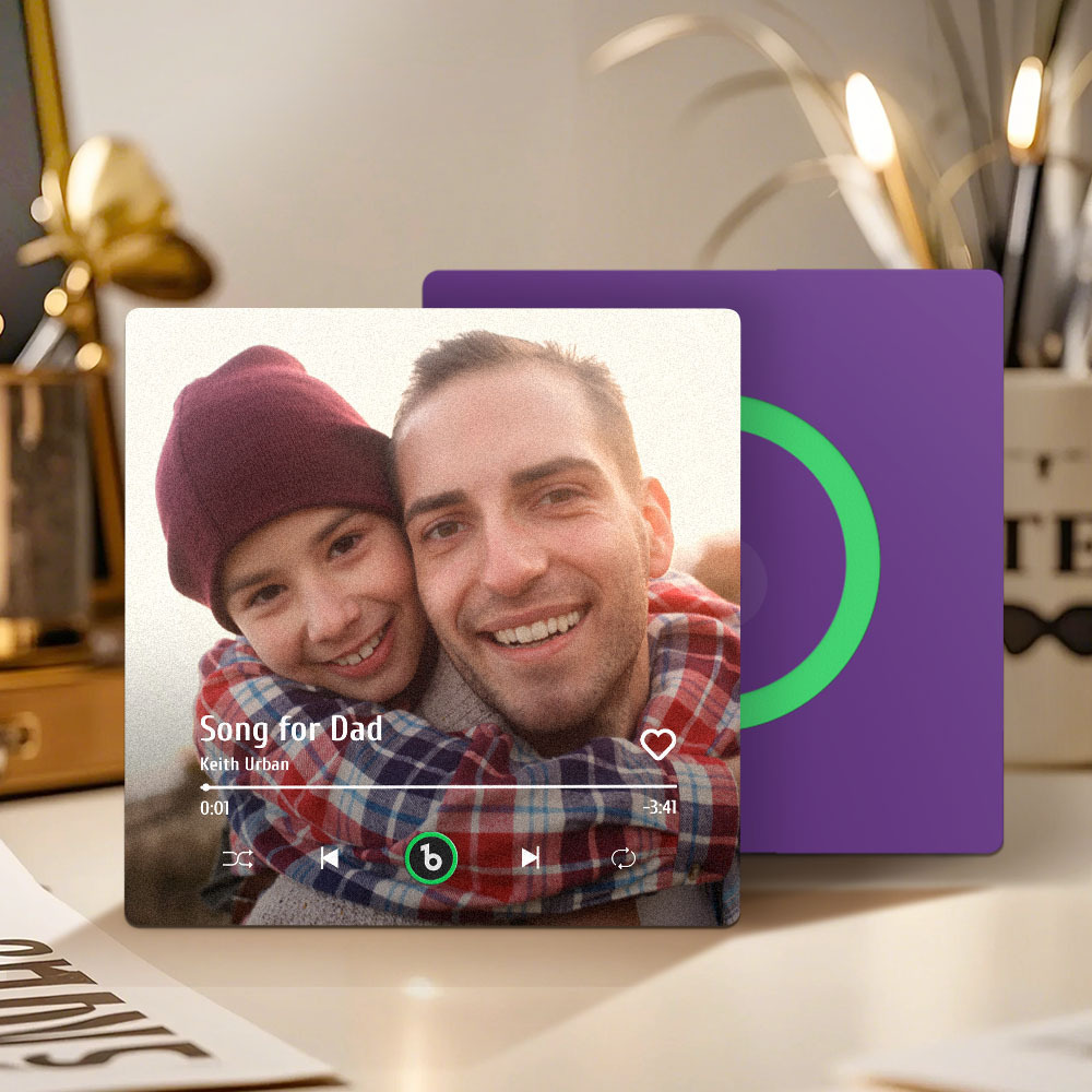 Benutzerdefinierter Musik- Und Foto-kühlschrankmagnet Unterstützt Bluetooth-konnektivität. Vatertagsgeschenk - Fridgebeatsde