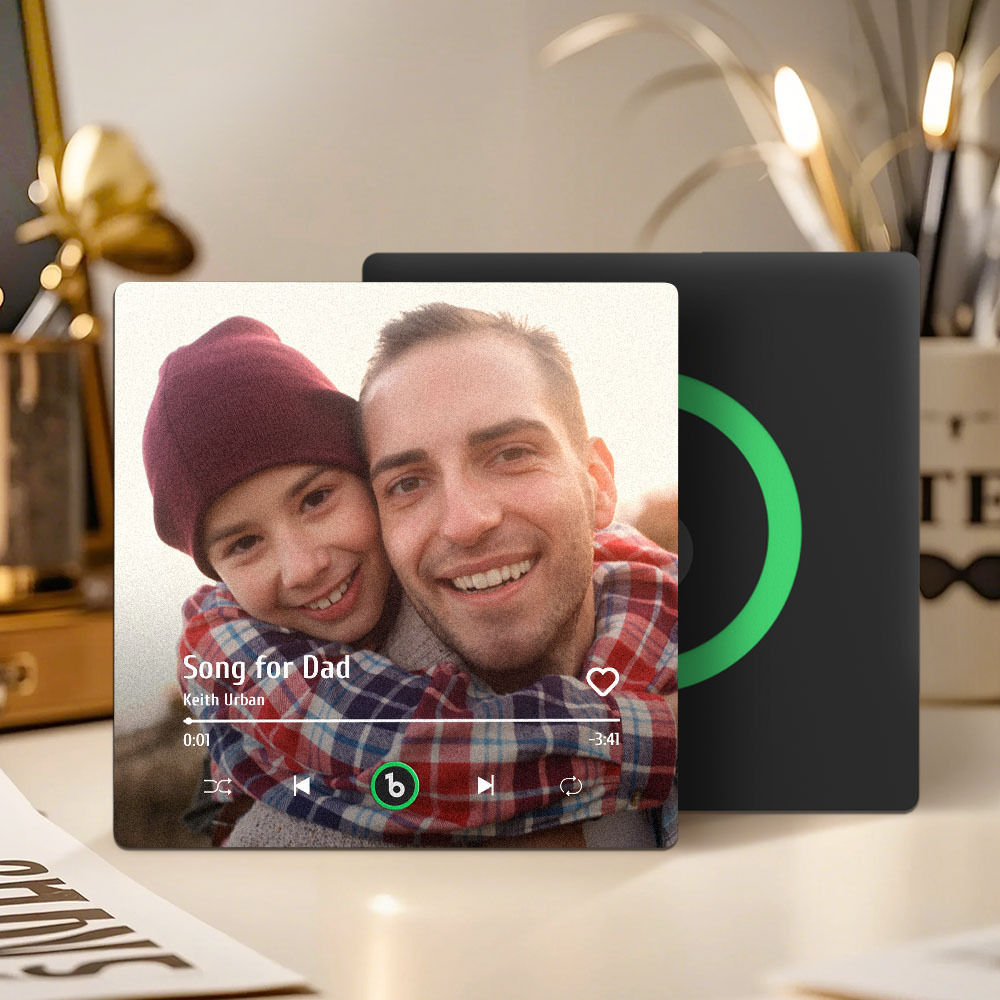 Benutzerdefinierter Musik- Und Foto-kühlschrankmagnet Unterstützt Bluetooth-konnektivität. Vatertagsgeschenk - Fridgebeatsde