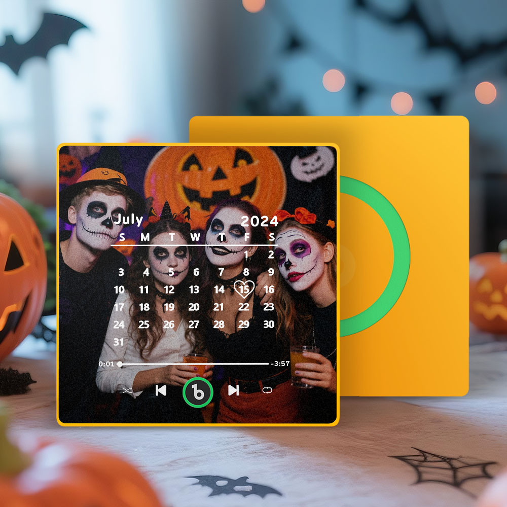 Benutzerdefinierter Musik-kühlschrankmagnet, Personalisierter Song-kühlschrankmagnet, Der Musik Abspielen Kann, Halloween-magnet, Unterstützt Bluetooth-konnektivität, Kalender, Halloween-geschenke Für Paare - Fridgebeatsde