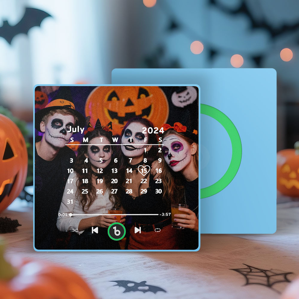Benutzerdefinierter Musik-kühlschrankmagnet, Personalisierter Song-kühlschrankmagnet, Der Musik Abspielen Kann, Halloween-magnet, Unterstützt Bluetooth-konnektivität, Kalender, Halloween-geschenke Für Paare - Fridgebeatsde