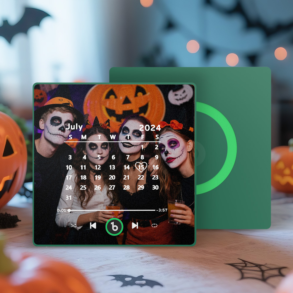 Benutzerdefinierter Musik-kühlschrankmagnet, Personalisierter Song-kühlschrankmagnet, Der Musik Abspielen Kann, Halloween-magnet, Unterstützt Bluetooth-konnektivität, Kalender, Halloween-geschenke Für Paare - Fridgebeatsde