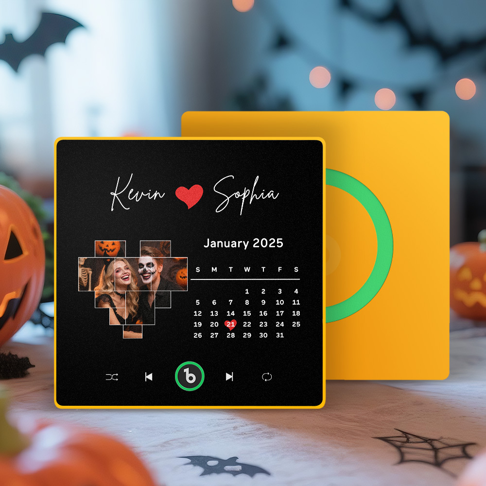 Benutzerdefinierte Musikalische Kühlschrankmagnete Mit Datum, Halloween-geschenke Für Liebhaber - Fridgebeatsde