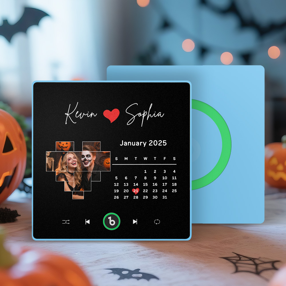 Benutzerdefinierte Musikalische Kühlschrankmagnete Mit Datum, Halloween-geschenke Für Liebhaber - Fridgebeatsde