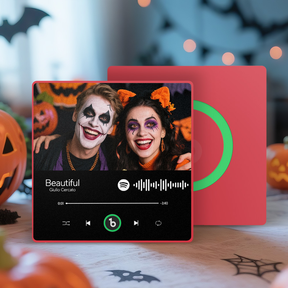 Benutzerdefinierter Kühlschrankmagnet Mit Musik Und Foto, Personalisierte Songmagnete, Die Musik Abspielen Können, Fridgebeats Pro Unterstützt Bluetooth-konnektivität, Halloween-geschenke Für Paare - Fridgebeatsde