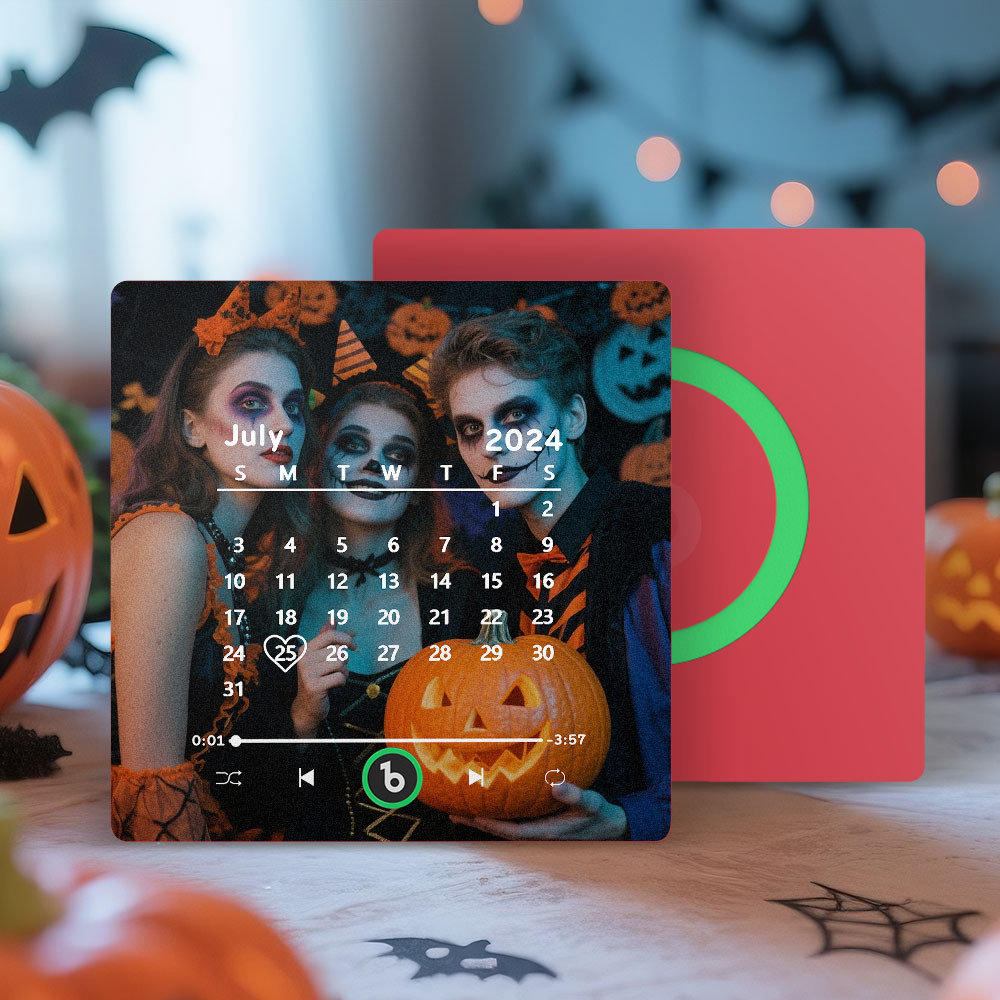 Benutzerdefinierter Musik-kühlschrankmagnet, Personalisierter Song-kühlschrankmagnet, Der Musik Abspielen Kann, Halloween-magnet, Unterstützt Bluetooth-konnektivität, Kalender, Halloween-geschenke Für Paare - Fridgebeatsde