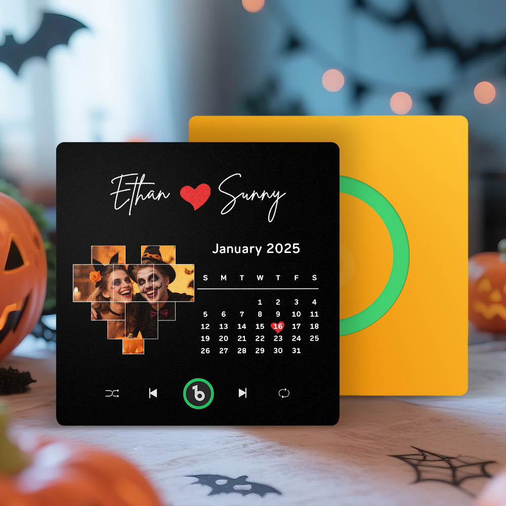 Benutzerdefinierte Musikalische Kühlschrankmagnete Mit Datum, Halloween-geschenke Für Liebhaber - Fridgebeatsde