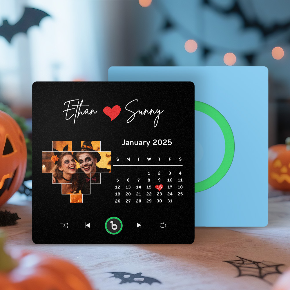 Benutzerdefinierte Musikalische Kühlschrankmagnete Mit Datum, Halloween-geschenke Für Liebhaber - Fridgebeatsde