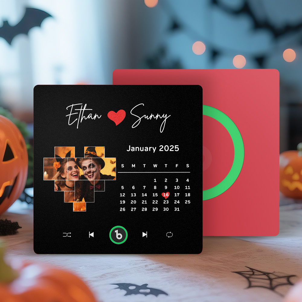 Benutzerdefinierte Musikalische Kühlschrankmagnete Mit Datum, Halloween-geschenke Für Liebhaber - Fridgebeatsde