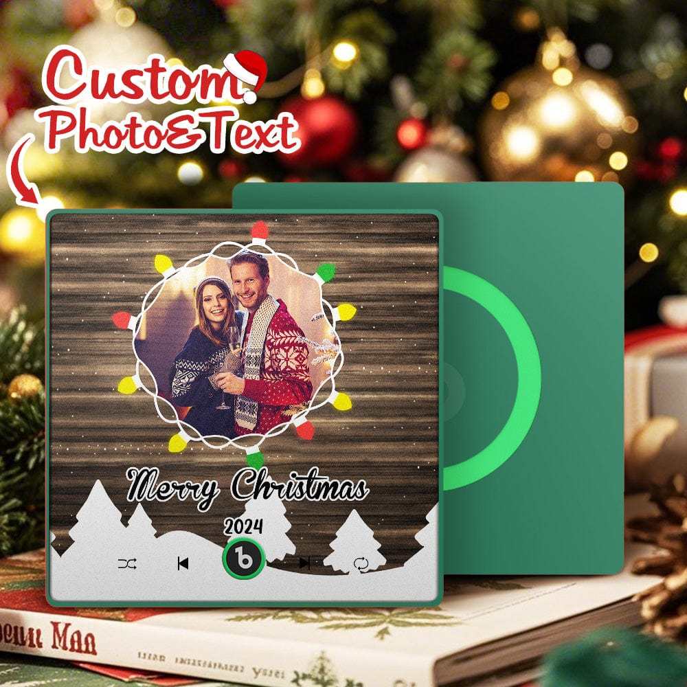 Weihnachtsgeschenk, Individueller Musik-kühlschrankmagnet, Personalisiertes Foto, Bunter Ruhm-kühlschrankmagnet, Weihnachtslichterkette - Fridgebeatsde