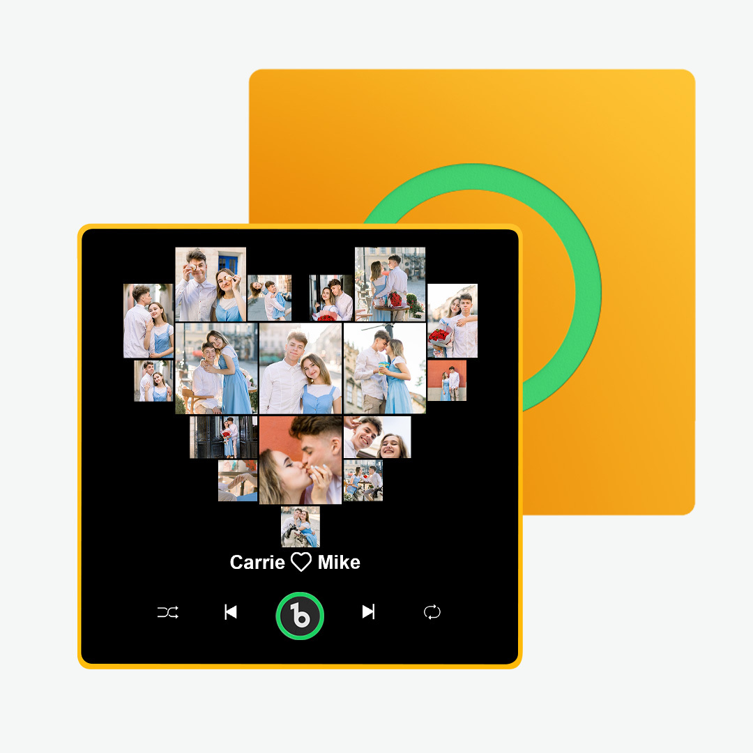 Personalisierter Kühlschrankmagnet Mit Musik Und Foto, Personalisierter Herz-kühlschrankmagnet Zum Valentinstag - Fridgebeatsde