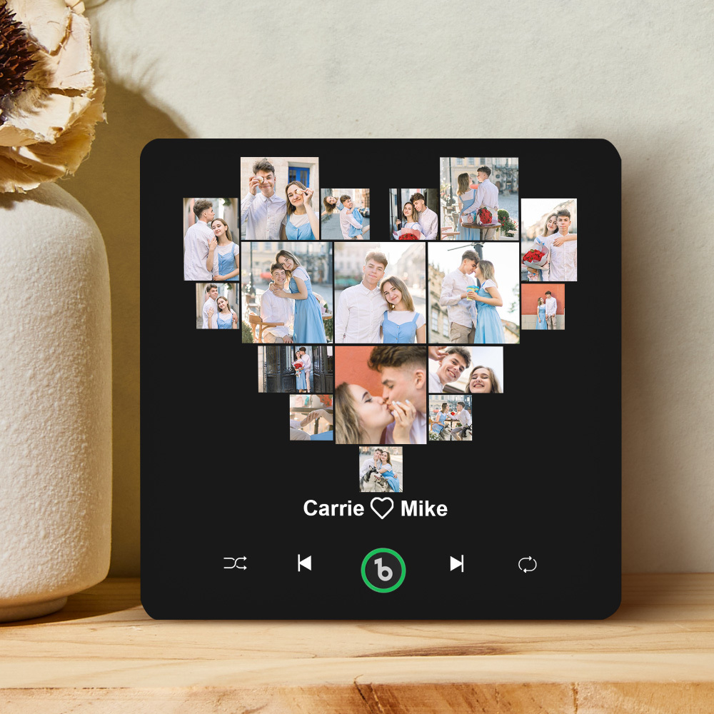 Personalisierter Kühlschrankmagnet Mit Musik Und Foto, Personalisierter Herz-kühlschrankmagnet Zum Valentinstag - Fridgebeatsde