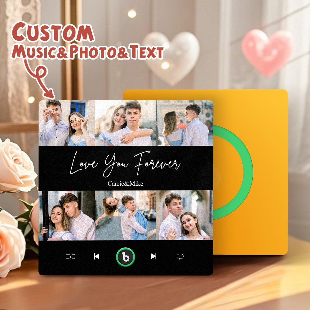 Personalisierter Musik-kühlschrankmagnet, 6 Fotos, Bunter Rahmen, Album-kühlschrankmagnet, Valentinstagsgeschenk - Fridgebeatsde