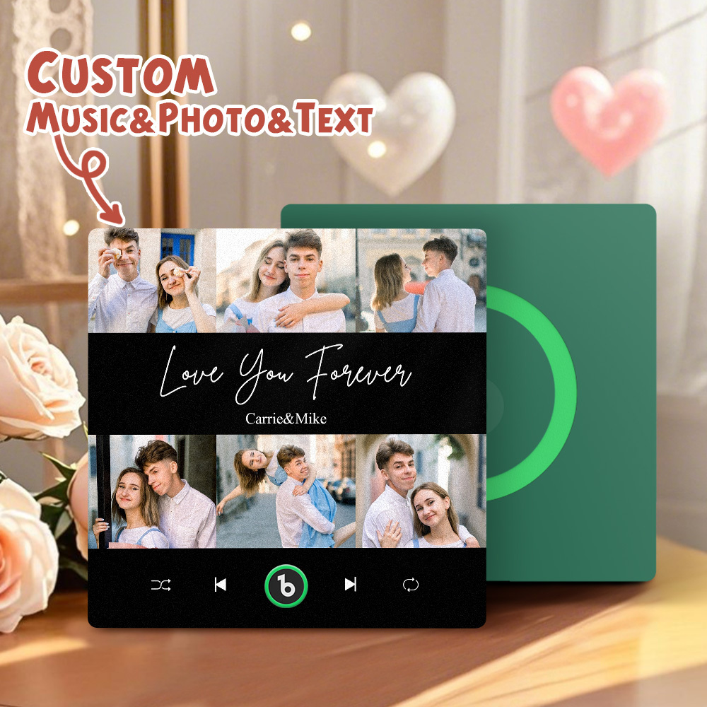 Personalisierter Musik-kühlschrankmagnet, 6 Fotos, Bunter Rahmen, Album-kühlschrankmagnet, Valentinstagsgeschenk - Fridgebeatsde
