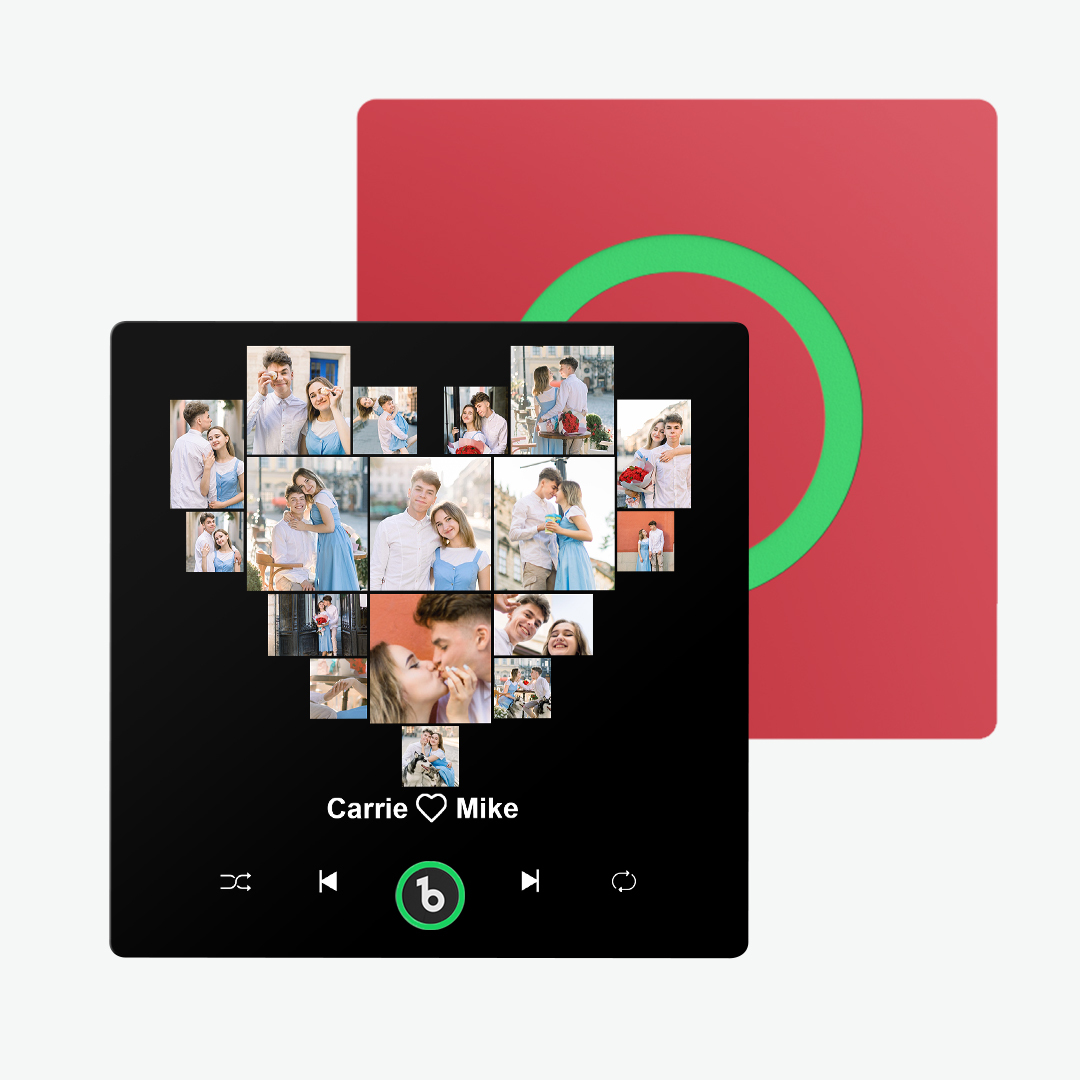 Personalisierter Kühlschrankmagnet Mit Musik Und Foto, Personalisierter Herz-kühlschrankmagnet Zum Valentinstag - Fridgebeatsde