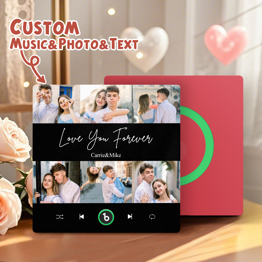 Personalisierter Musik-kühlschrankmagnet, 6 Fotos, Bunter Rahmen, Album-kühlschrankmagnet, Valentinstagsgeschenk - Fridgebeatsde