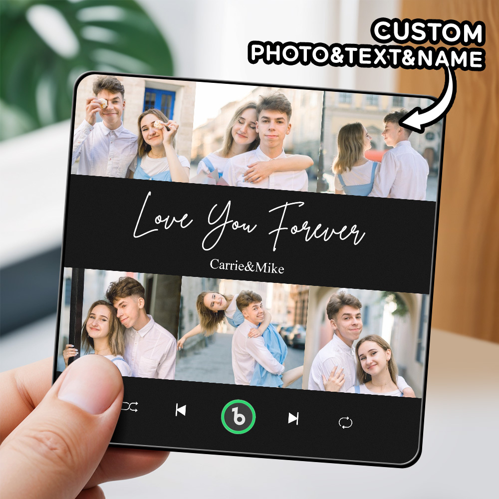 Personalisierter Musik-kühlschrankmagnet, 6 Fotos, Bunter Rahmen, Album-kühlschrankmagnet, Valentinstagsgeschenk - Fridgebeatsde